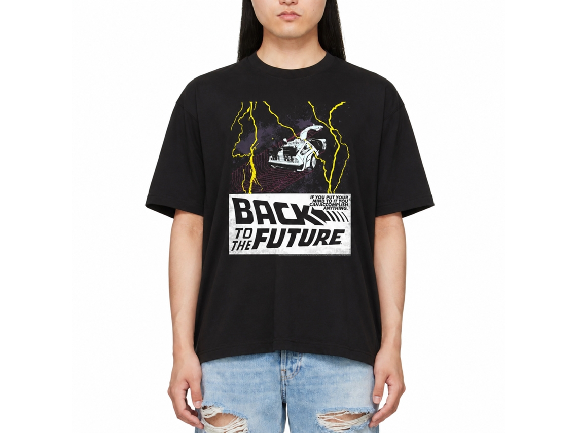 Rockinstone Back To The Future Movie In Space Black Adult T-shirt Size:xxl