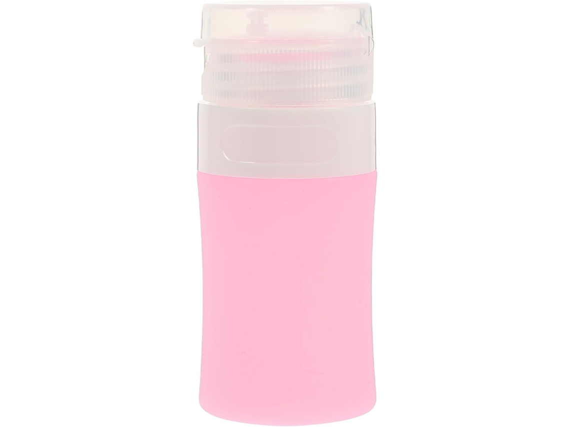 Frasco De Silicone Rosa Para Shampoo, Recarregável, Com Design Compacto