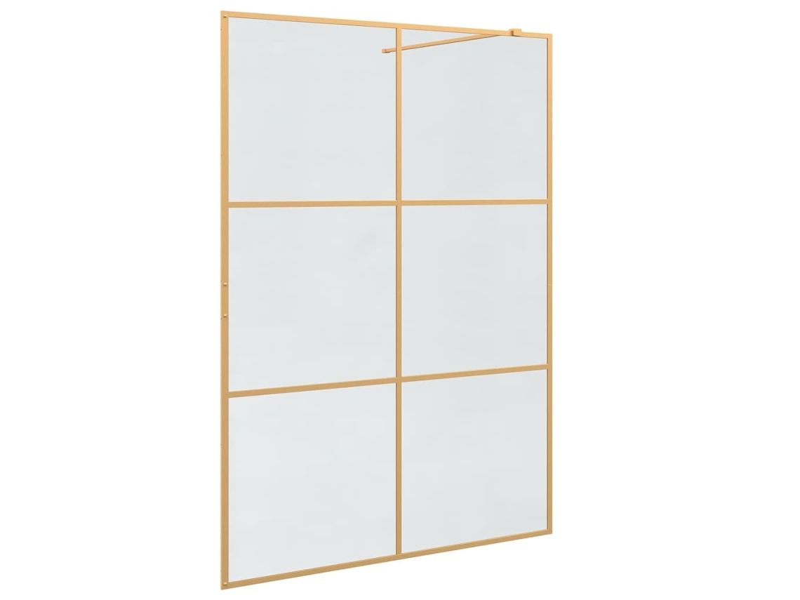 Conjunto 1 Parede De Chuveiro Vidaxl Dourado Vidro Temperado (140 X 195 Cm)