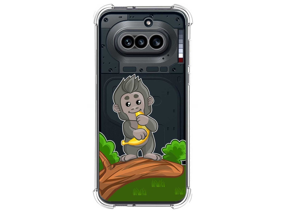 Capa Tumundosmartphone Transparente De Silicone À Prova De Choque Para Nothing Phone 4a 5g Com Estampa De Macaco