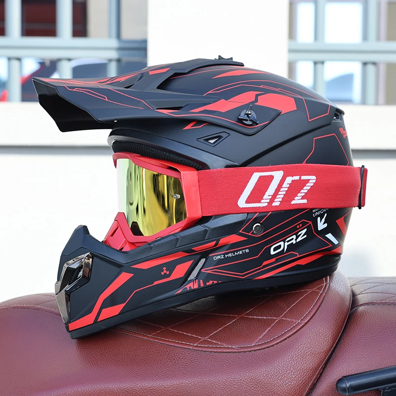 (m) Capacete De Motocross Com Viseira, Certificado Dot, Casco Em Abs, Resistente A Impactos.