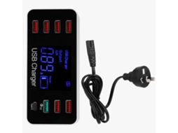 Carregador Inteligente EOOCOO (7 Portas Usb+type c com Carregamento Rápido Qc3.0 e Função de Display)