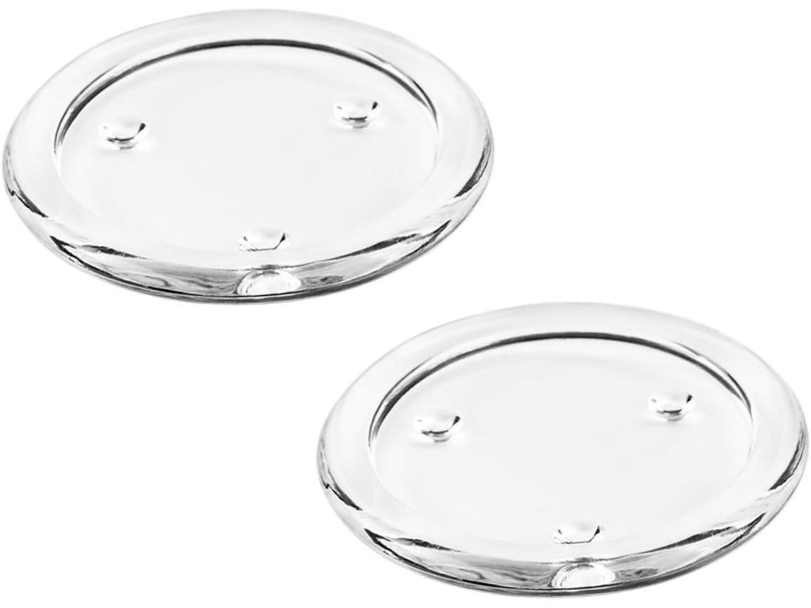 Conjunto De 2 Bandejas Redondas De Vidro Para Velas, Simples E