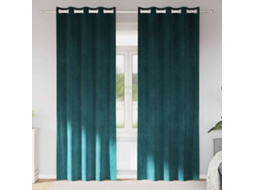 Vidaxl Cortinas Opacas 2 Unid. Verde-escuro 140 X 225 Cm Veludo