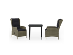 Garden Dining Set, Garden Dining Sets Vidaxl Marrom Rattan / Vime (80 Cm Table Length)