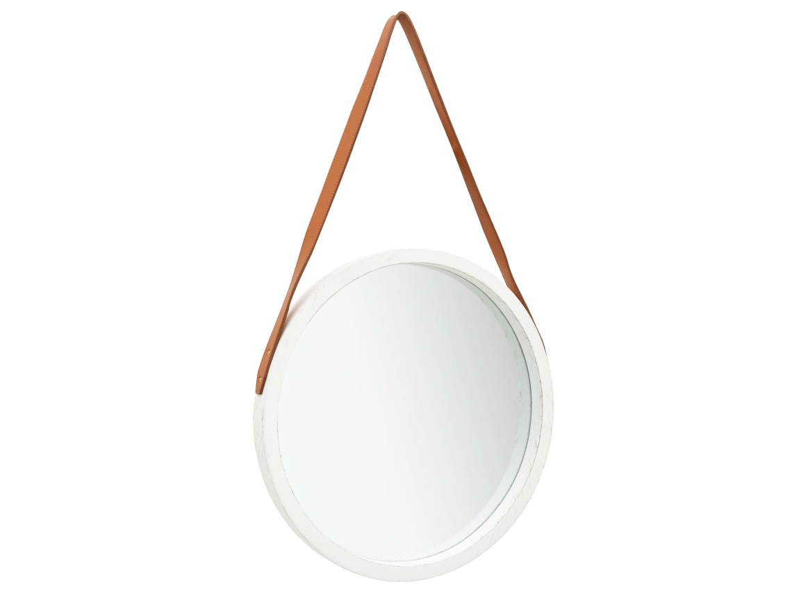 Wall Mirror, Wall Mirrors Vidaxl Branco Madeira (ø 50 Cm)