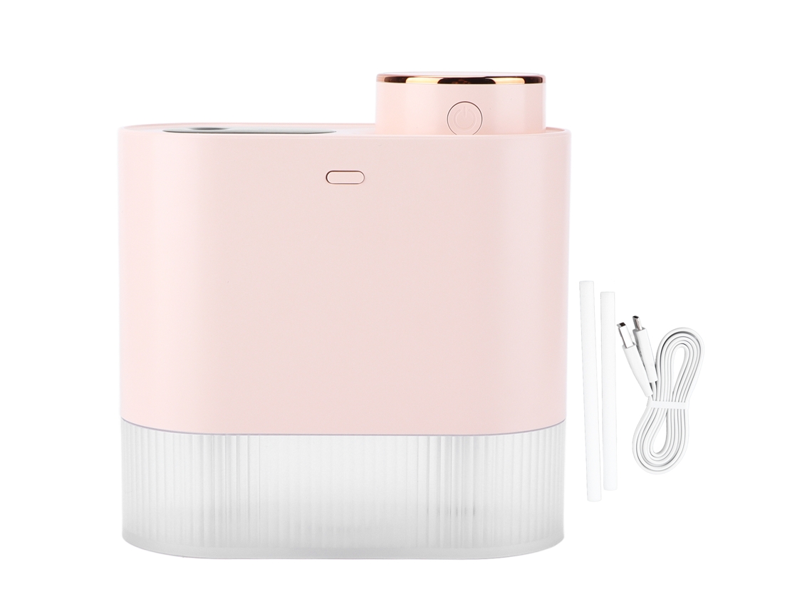 Umidificador Mini Usb 450ml com Bico Duplo e Luz, para Quarto e Escritório, Rosa | S/MARCA