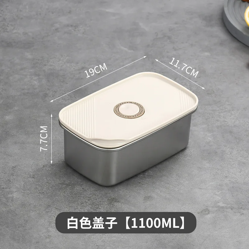 Recipiente para Alimentos em Aço Inoxidável 304, Ideal para Marmita, Marmita Ou Bento Box MDUG (bege, 1100ml)