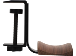 Suporte Para Fones De Ouvido Em Metal Preto E Madeira Com Bandeja De Armazenamento, Protege Os Fones De Ouvido