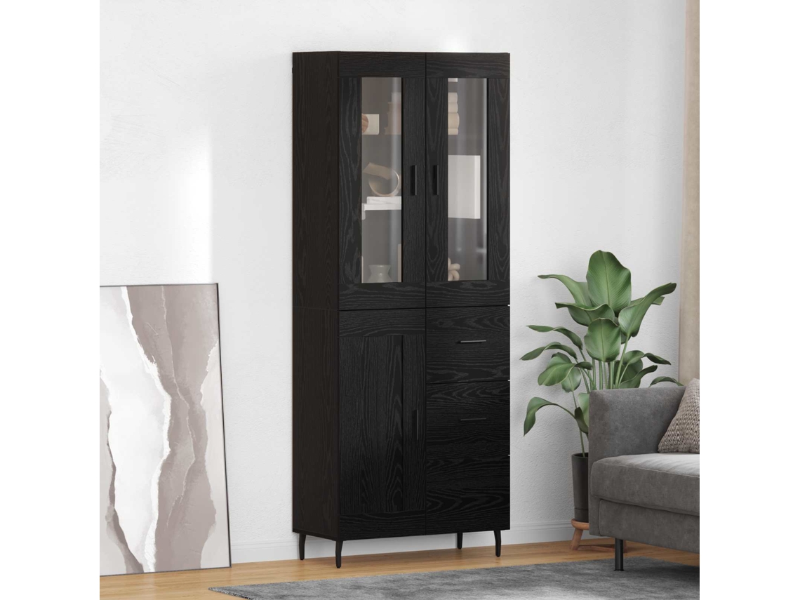 Vidaxl Buffê Com Gaveta 2 Pcs Carvalho Preto Madeira Processada