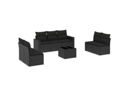Garden Sofa Set, Garden Sofa Sets Vidaxl Preto Rattan / Vime (n/a)