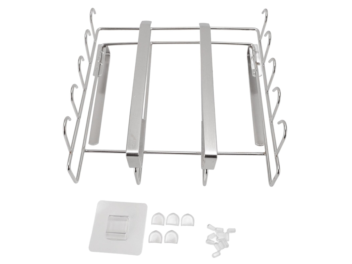 Eyf estante Suspensa Aço Inox para Baixo de Armários com Ganchos para Utensílios de Cozinha