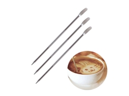 Conjunto De 3 Agulhas De Aço Inoxidável Para Esculpir Café