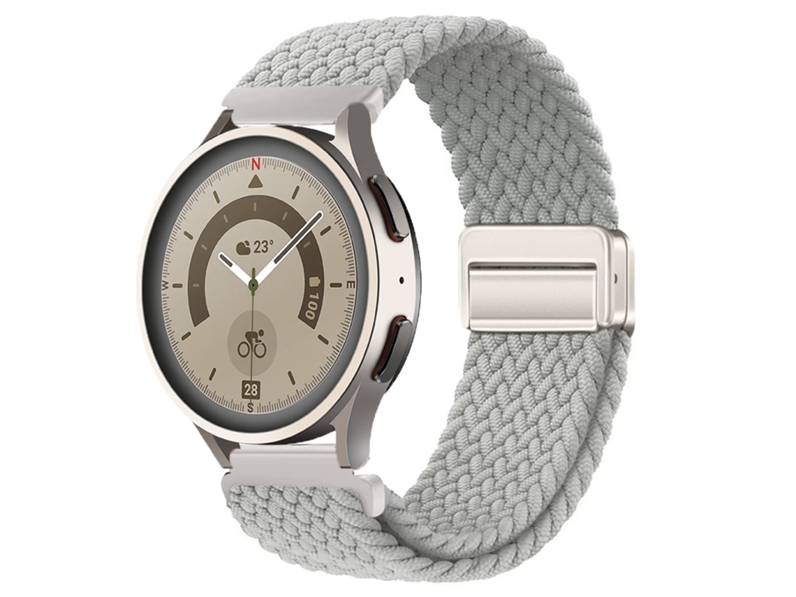 Pulseira magnética em nylon trançado, compatível com Huawei GT6, GT5 e Samsung Watch 7. Pulseira esportiva elástica.