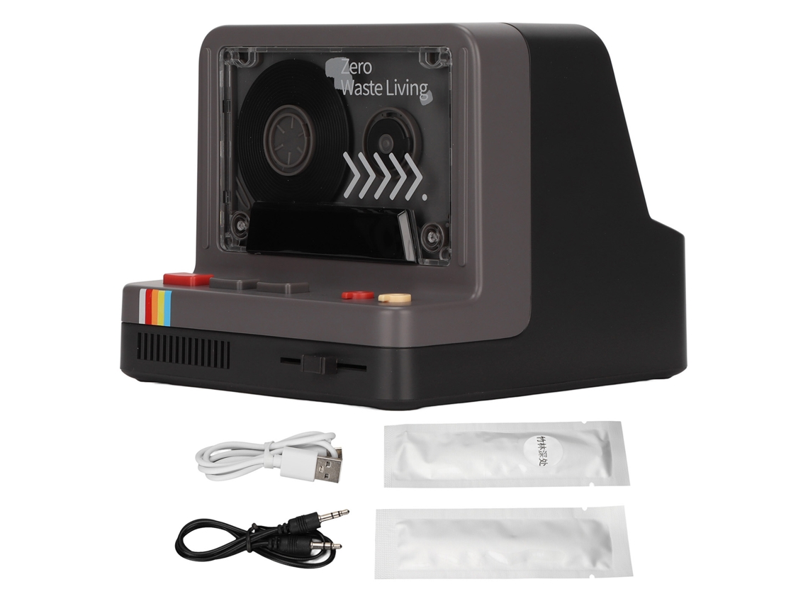 Player De Fita Cassette Portátil Estéreo Retro Com Bluetooth, Aux E Cartão De Memória Preto