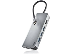 Hub NGS 8 Portas Wonder Dock 8 (Cinzento)