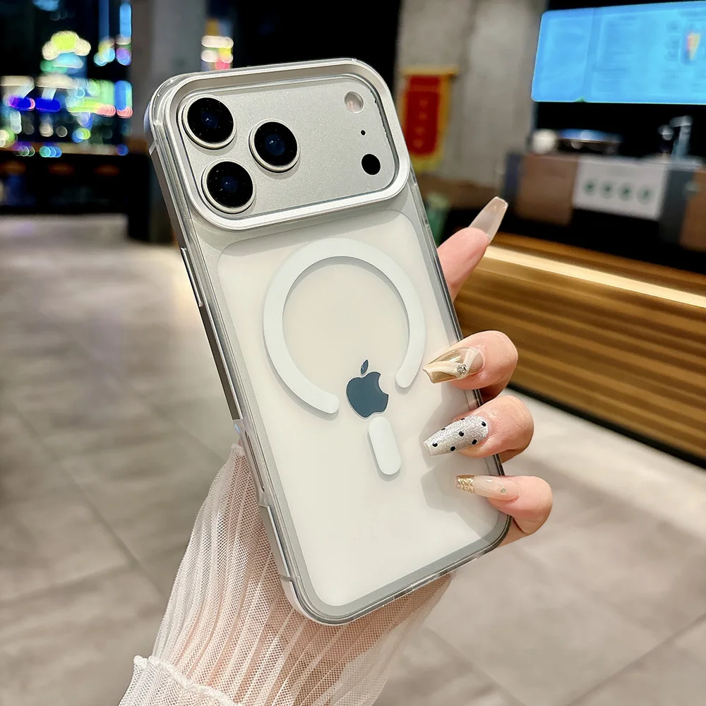 (branco, Iphone 13 Pro) Capa Para Celular Com Estrutura Em Liga De Alumínio Magnético, Capa Protetora Fosca À Prova De Choque Com Toque Suave.