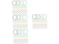 Conjunto Nuobesty com 320 argolas de plástico coloridas para encadernação, álbuns, cartões e projetos DIY.