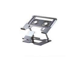 Suporte De Refrigeração Para Portátil 27,9cm X 21,2cm X 4,4cm, 2 Em 1 Para Portáteis E Telemóveis, Ventoinha Silenciosa, Suporte Elevatório Para Ref