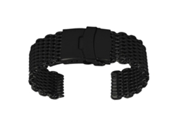 Pulseiras De Relógio De Malha De Aço Inoxidável Para Homens E Mulheres, 17 X 2,4 X 0,3 Cm, Pretas, 1 Pacote Olysi Shop