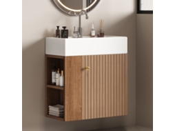 Móvel Para Banheiro Com Pia E Gabinete Suspenso 55 Cm, Branco, Para Lavabo Pequeno.