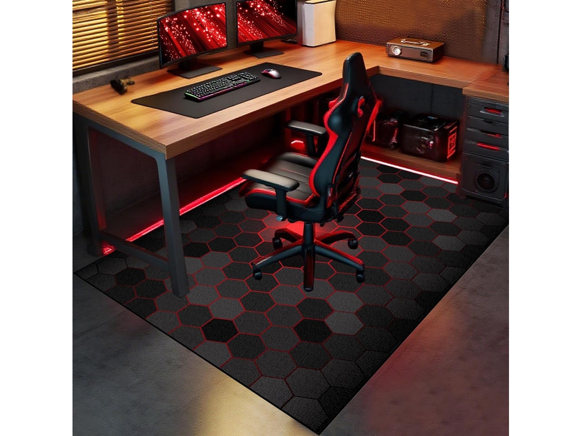 Tapete Cadeira Piso Escritório Protetor Antiderrapante 60 X 100 Cm Madeira Gamer, Escritório, Madeira,