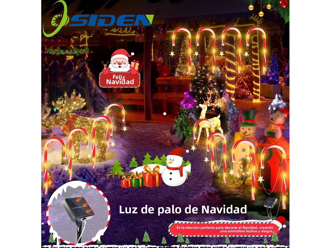 Conjunto De 4 Luzes Solares De Jardim À Prova D'água, Com 8 Modos De Iluminação, Ideais Para Decoração De Natal.