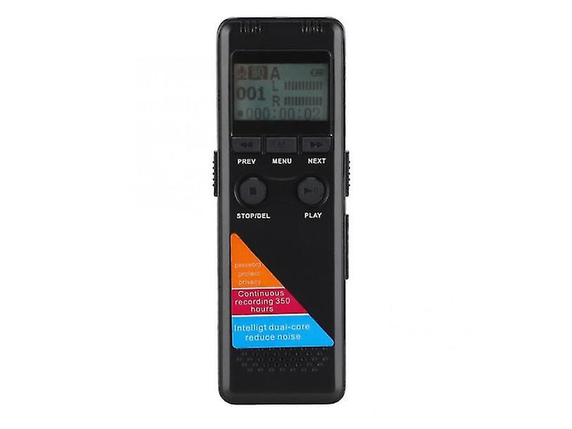 Mini Gravador, Compatível Com Reprodução De Mp3, Adequado Para Entrevistas Em Sala De Aula 16 Gb Yizhood (preto)