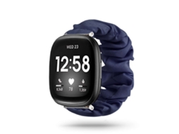 Bracelete Fitbit Versa Lite Pulseira Scrunchie Azul