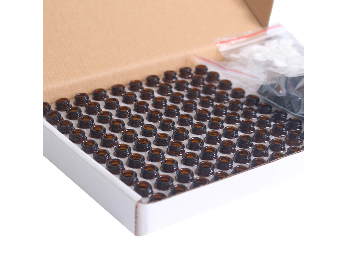 100 Frascos de Vidro Âmbar 1ml LAXISCREED
