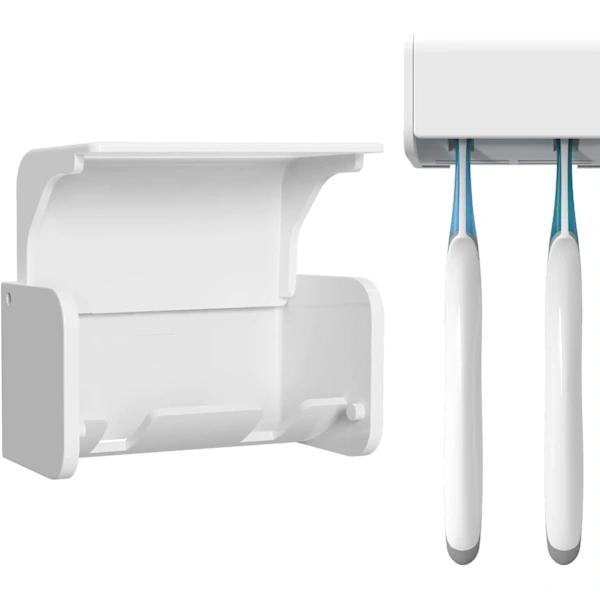 Suporte Escova Dentes Parede Tampa Antipoeira Branco 1 Unidades Banheiro