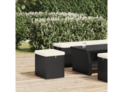 Vidaxl Otomana Com Almofadão 40x30x40 Cm Vime Pe Preto