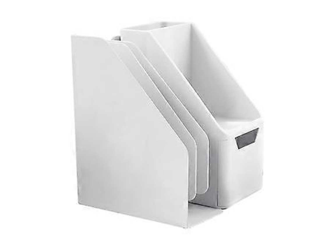 Suporte De Mesa Com Porta Canetas E Gaveta Extensível Ajustável, Porta Revistas, Organizador De Mesa Economizador De Espaço, Branco Slowmoose