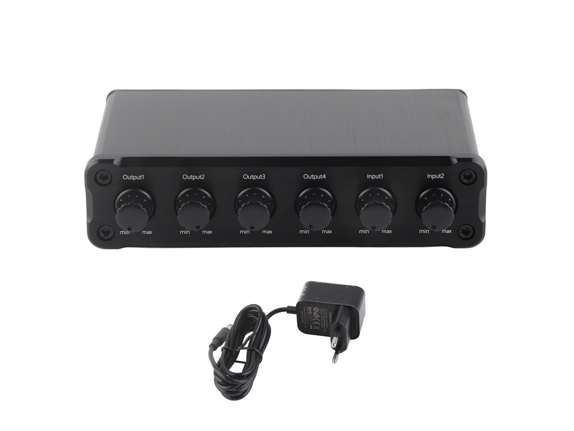 Mixer Splitter LAXISCREED 2 Entradas 4 Saídas Volume Ajustável