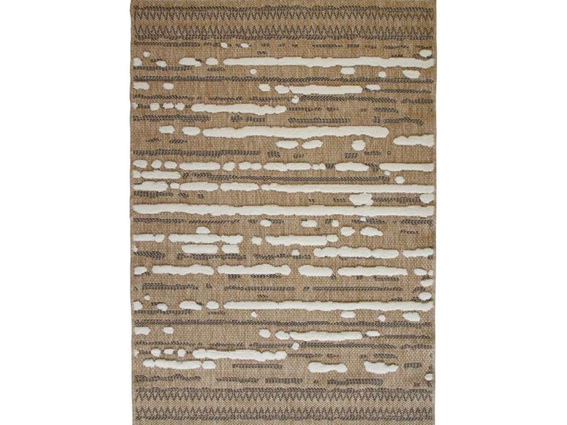 Tapete De Sala Com Aspecto De Juta E Padrão Geométrico Em Relevo Preto E Branco 120x160