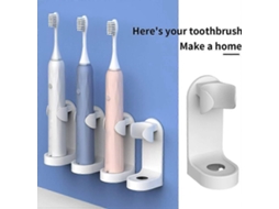 Suporte De Parede Para Escova De Dentes Elétrica, Compatível Com A Maioria Das Escovas De Dentes Elétricas, Organizador De Plástico Branco.