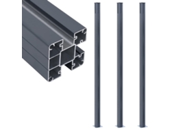 Vidaxl Postes De Cerca 3 Pcs Alumínio 185 Cm Cinzento-escuro