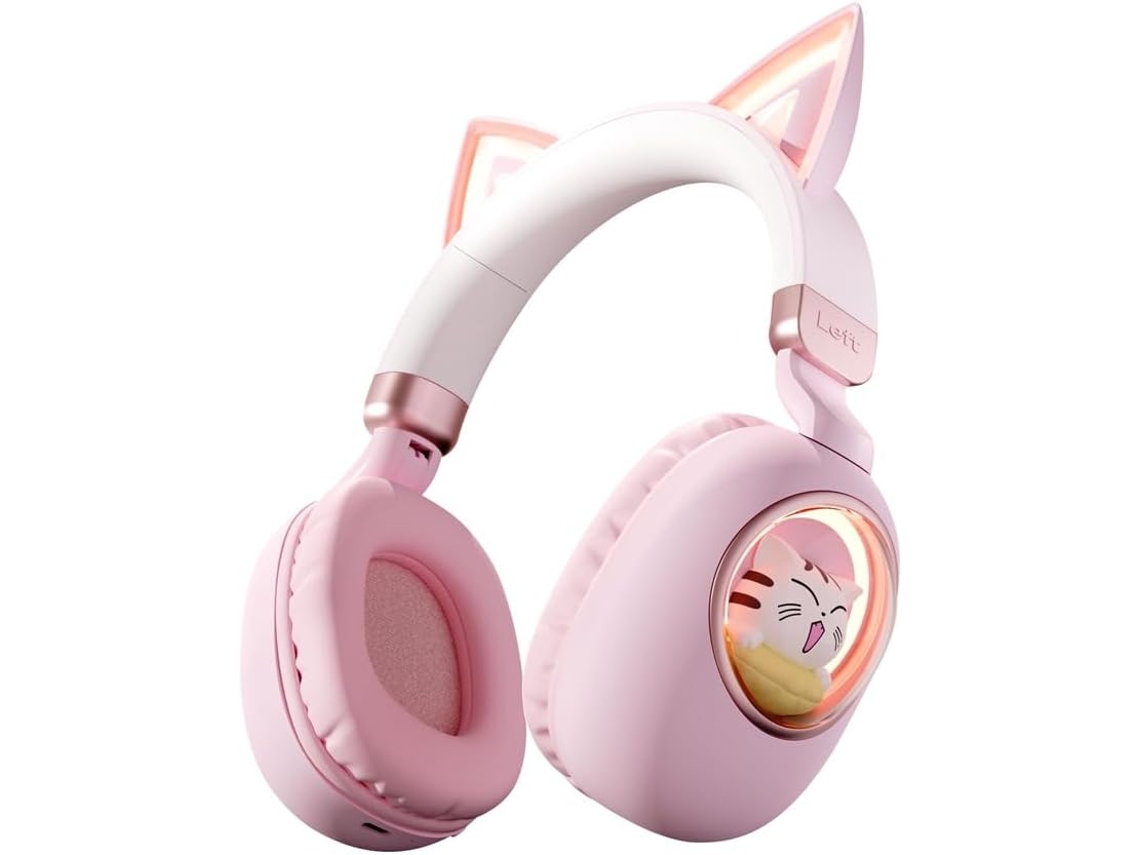 Casque Bluetooth 5. 3 Sem Pliable Com Oreilles De Chat Mignonnes Para Crianças E Crianças, Écouteurs Com