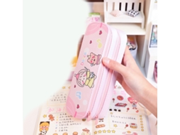 Estuche De Lápices De Capa Doble Para Niñas Estilo Simple Impermeable Rosa Música Niña