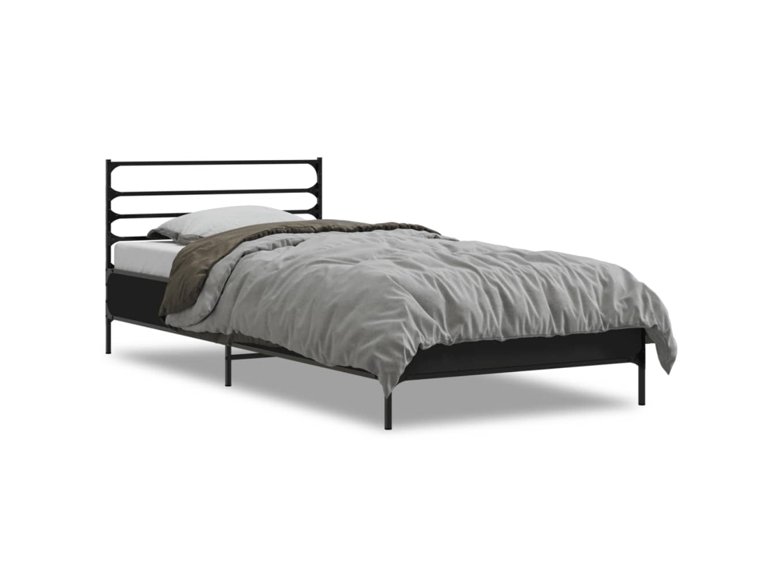 Bed Frame, Bed Frames Vidaxl Preto Madeira Processada (75 X 190 Cm)
