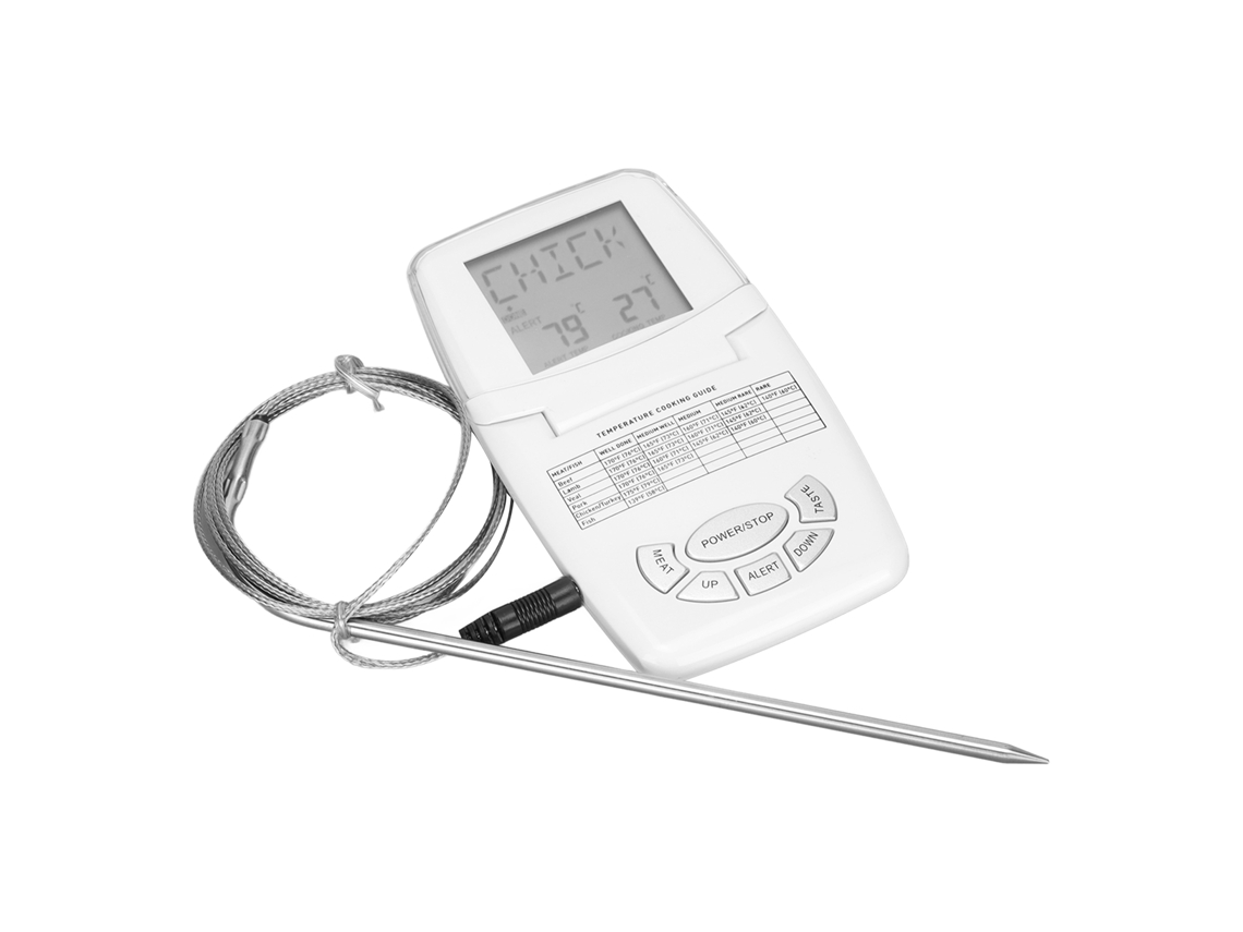 Termómetro sem fio para carne, churrasco, cozinha com sonda LCD digital e resistente à água | S/MARCA