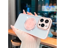 Suporte Casa Para Iphone 14 Pro Max Pele Sintética Magnética Rosa