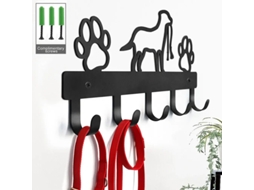 Cabide Metálico para Estimação Cães com 5 Ganchos, Chave, Suporte, Suporte de Parede D BRILVIBERA