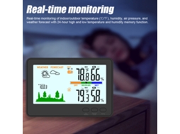 Yuru estação Meteorológica Sem Fio 433mhz com Termômetro Umidímetro Interno/externo Lcd com Iluminação e Alerta de Bateria Fraca