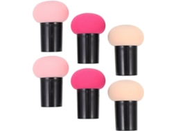 Conjunto De 6 Esponjas Para Base Com Cabeça Ergonômica Em Formato De Cogumelo Para Maquiagem A Seco.