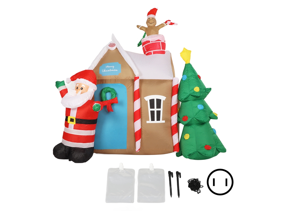 Árvore de Natal inflável com LED luminoso, decoração de jardim, modelo inflável