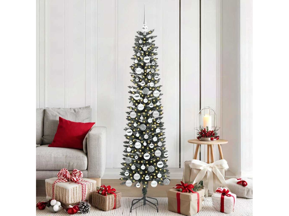 Vidaxl Árvore De Natal Artificial Verde 180 Cm Pvc, Plástico E Aço