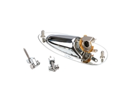Conector de Saída para Captador de Guitarra de 1/4" Estilo Barco, com Placa e Parafusos AQUAFORGE