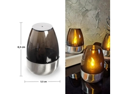 (cinza) Vela Solar Led Recarregável À Prova D'água, Pode Ser Usada Como Luz Noturna Decorativa, Vela Sem Chama Em Formato De Flor.