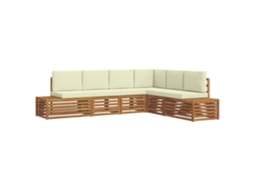 Maison Exclusive - Conjunto De Sofás Para Exterior Com Almofada Natural E Creme